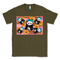 Army Green Baby panda flowers Classic Tee - Artiststas