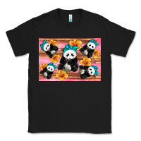 Black Baby panda flowers Classic Tee - Artiststas