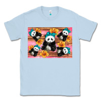 Dusty Blue Baby panda flowers Classic Tee - Artiststas