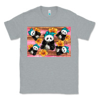 Heather Grey Baby panda flowers Classic Tee - Artiststas