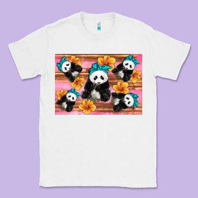Baby Panda Flowers Classic Tee Designed By Artiststas