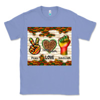 Colony Blue peace love juneteenth Classic Tee - TumblerDesignByShophia