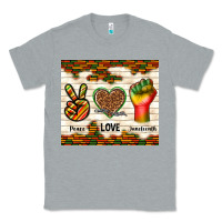 Heather Grey peace love juneteenth Classic Tee - TumblerDesignByShophia