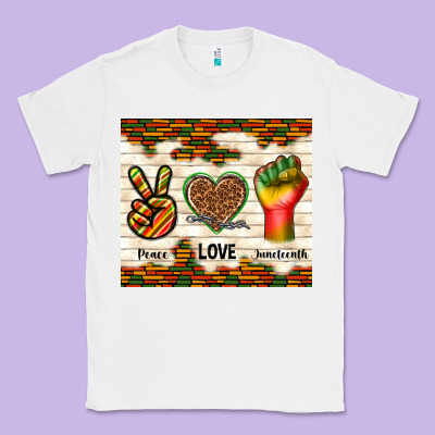Peace Love Juneteenth Classic Tee Designed By Tumblerdesignbyshophia