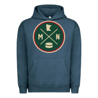 Pigment Midnight Navy Classic Minnesota Hockey MN Outline Pullover Hoodie Urban Hoodie - maiPhamDesign