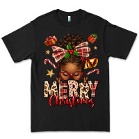 Black merry christmas afro messy bun Premium Tee - texasbilliewilder