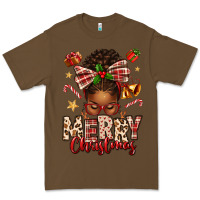Cacao merry christmas afro messy bun Premium Tee - texasbilliewilder