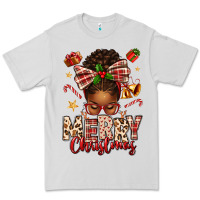 Dove Grey merry christmas afro messy bun Premium Tee - texasbilliewilder