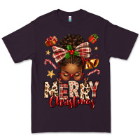 Plum merry christmas afro messy bun Premium Tee - texasbilliewilder