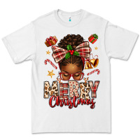 White merry christmas afro messy bun Premium Tee - texasbilliewilder