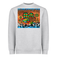 Heather Grey autism awareness hearts leopard cowhide Heavyweight Sweatshirt - Artiststas