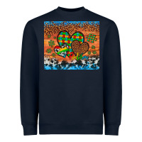 Navy autism awareness hearts leopard cowhide Heavyweight Sweatshirt - Artiststas