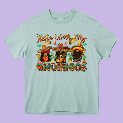 Fiesta With My Gnomigos Heavy Core Tee Designed By Texasbilliewilder