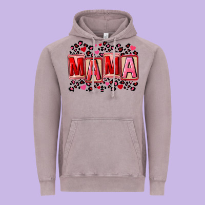 Pink Leopard Mama Vintage Hoodie Designed By Fadigitalartstudio