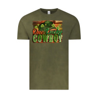 Vintage Olive One lucky Cowboy St. Patrick's Day Vintage Tee - CowGirlArtShop