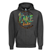Charcoal Heather lake babe Zipper Hoodie - BarkalooDesign