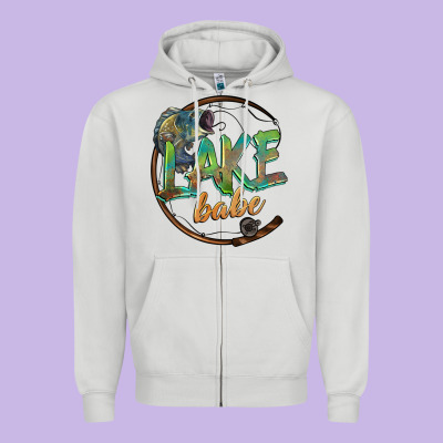 Lake Babe Zipper Hoodie Designed By Barkaloodesign