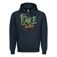 Navy lake babe Zipper Hoodie - BarkalooDesign