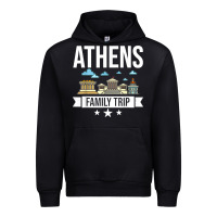 Black Athens Greece City Trip Skyline Map Travel Urban Hoodie - maiPhamDesign