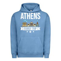 Pigment Pebble Blue Athens Greece City Trip Skyline Map Travel Urban Hoodie - maiPhamDesign