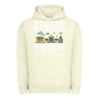 Pigment Pistachio Athens Greece City Trip Skyline Map Travel Urban Hoodie - maiPhamDesign