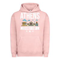 Pigment Salmon Athens Greece City Trip Skyline Map Travel Urban Hoodie - maiPhamDesign