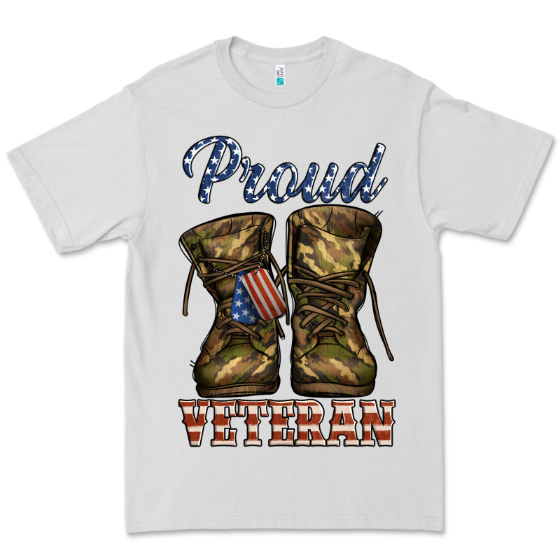 Proud Veteran Camo Shoes Premium Tee by Jasminsmagicworld | Teevron