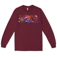 Burgundy Mardi Gras Farm Trucks Long Sleeve Tee - FaDigitalArtStudio