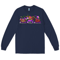 Navy Mardi Gras Farm Trucks Long Sleeve Tee - FaDigitalArtStudio