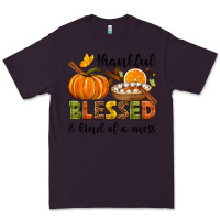 Plum Thankful blessed and kind of a mess Premium Tee - NancyCooperArtShop