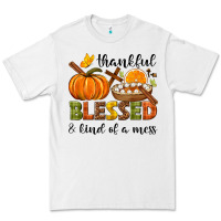White Thankful blessed and kind of a mess Premium Tee - NancyCooperArtShop