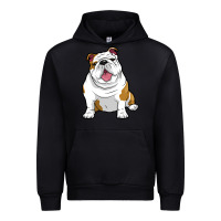 Black ENGLISH BULLDOGS Awesome Funny Bulldog Pups Dogs Urban Hoodie - maiPhamDesign