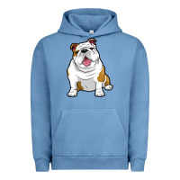 Pigment Pebble Blue ENGLISH BULLDOGS Awesome Funny Bulldog Pups Dogs Urban Hoodie - maiPhamDesign