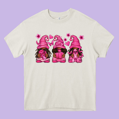 Breast Cancer Afro Gnomies Heavy Core Tee Designed By Texasbilliewilder