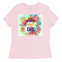 Bubblegum Pink spoiler alert i don't care Ladies Tee - TumblerDesignByShophia