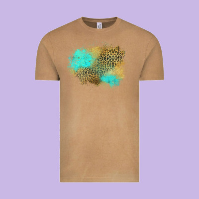 Turquoise Leopard Patch Vintage Tee Designed By Jasminsmagicworld