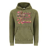 Vintage Olive Blessed women are born in March Vintage Hoodie - FaDigitalArtStudio
