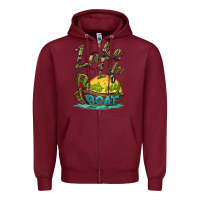 Burgundy lake life floats my boat Zipper Hoodie - BarkalooDesign