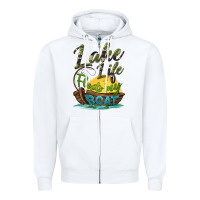 White lake life floats my boat Zipper Hoodie - BarkalooDesign