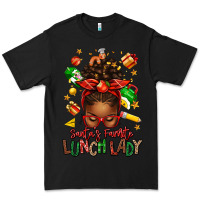 Black santas favorite lunch lady afro messy bun Premium Tee - texasbilliewilder