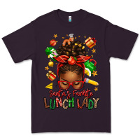Plum santas favorite lunch lady afro messy bun Premium Tee - texasbilliewilder