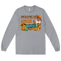 Heather Grey Pumpkin Spice Junkie Long Sleeve Tee - FaDigitalArtStudio