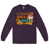 Plum Pumpkin Spice Junkie Long Sleeve Tee - FaDigitalArtStudio