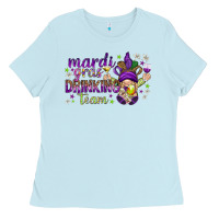 Baby Blue Mardi Gras drinking team with gnome Ladies Tee - HowdyJamesFarm