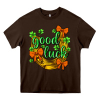Chocolate Brown st.patricks good luck Heavy Core Tee - NancyCooperArtShop