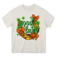 Cream st.patricks good luck Heavy Core Tee - NancyCooperArtShop