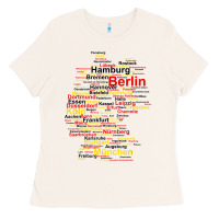 Bone germany map silhouette towns cities flag berlin travel t shirt Ladies Tee - maiPhamDesign