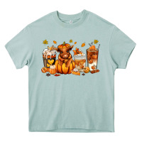 Arona Fall Autumn cow pumpkin coffee cups Heavy Core Tee - RanaPortraitStore