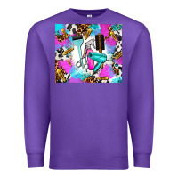 Purple hair stylist Premium Sweatshirt - AdoDesignShop
