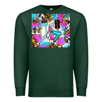 Sports Green hair stylist Premium Sweatshirt - AdoDesignShop